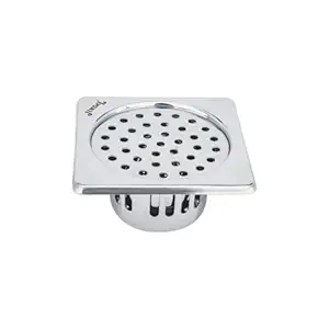 Jindal Floor Stainless Steel Push Down Strainer (13 cm Set of 1)
