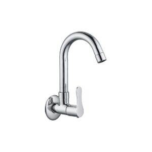 Sink Cock with Swinging Spout with Wall Flange