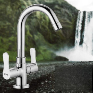 Centre Hole Basin Mixer with 450mm Long Braided Hose SS 304