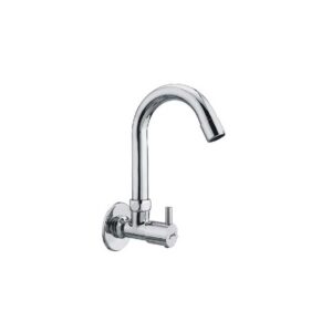 Sink Cock with S.S Swinging Spout with Wall Flange