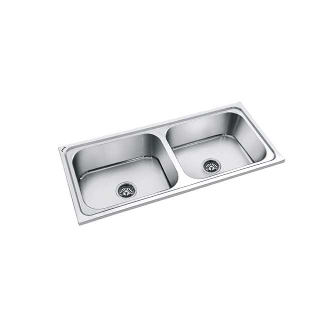 Square Double Bowl Sink 37” x 18” x 8”