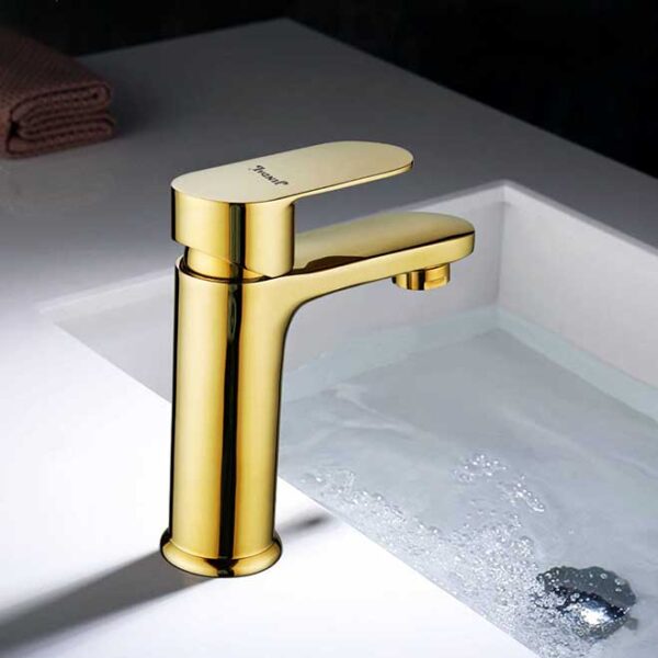 1514 Gold Single Lever Basin Mixer - Jindal Bathfittings & Accessories